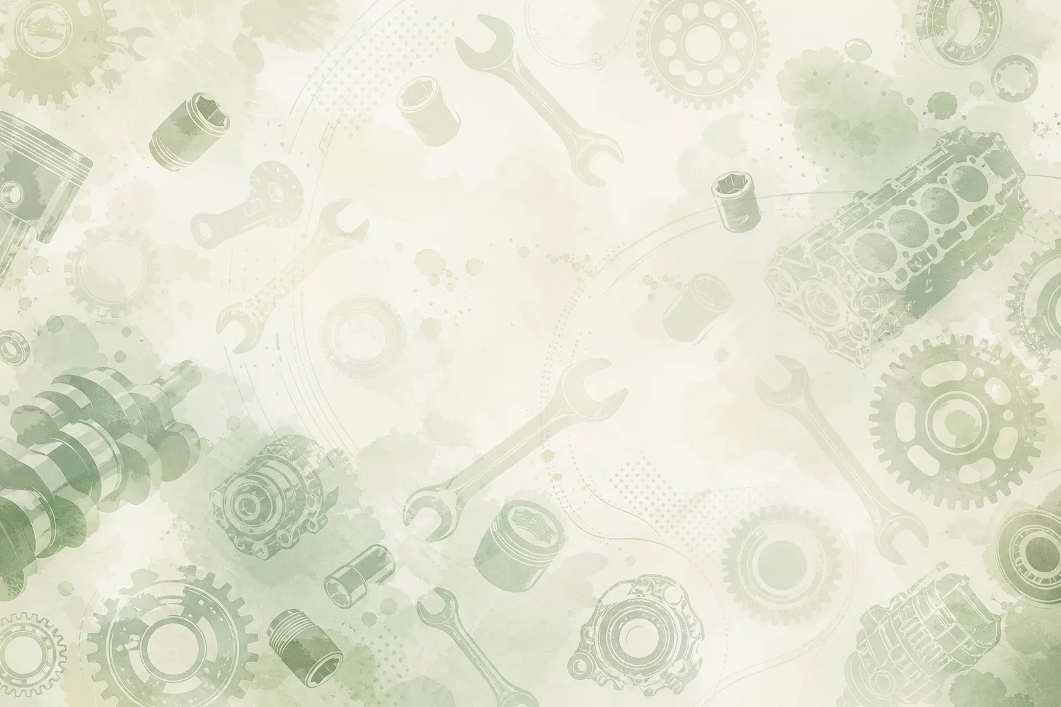 Abstract pattern of automotive tools and engine components used as a decorative background, 1920x1080